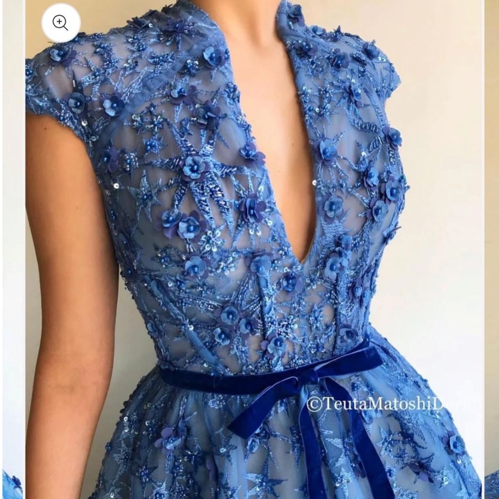 Cerulean Lace Gown stunning evening gown